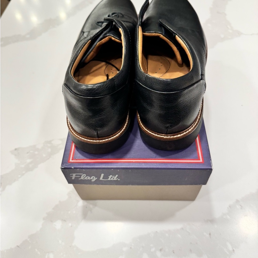 Flag Ltd Caleb Oxford Black Leather Men's Shoes - Picture 5 of 7